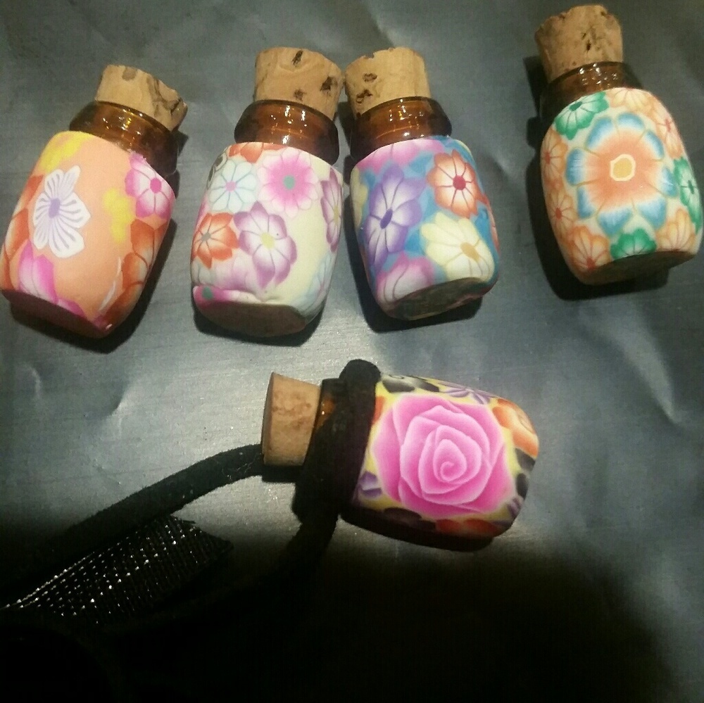 Clay amber mini snuff jar wicca herbal stones last one sniff jar